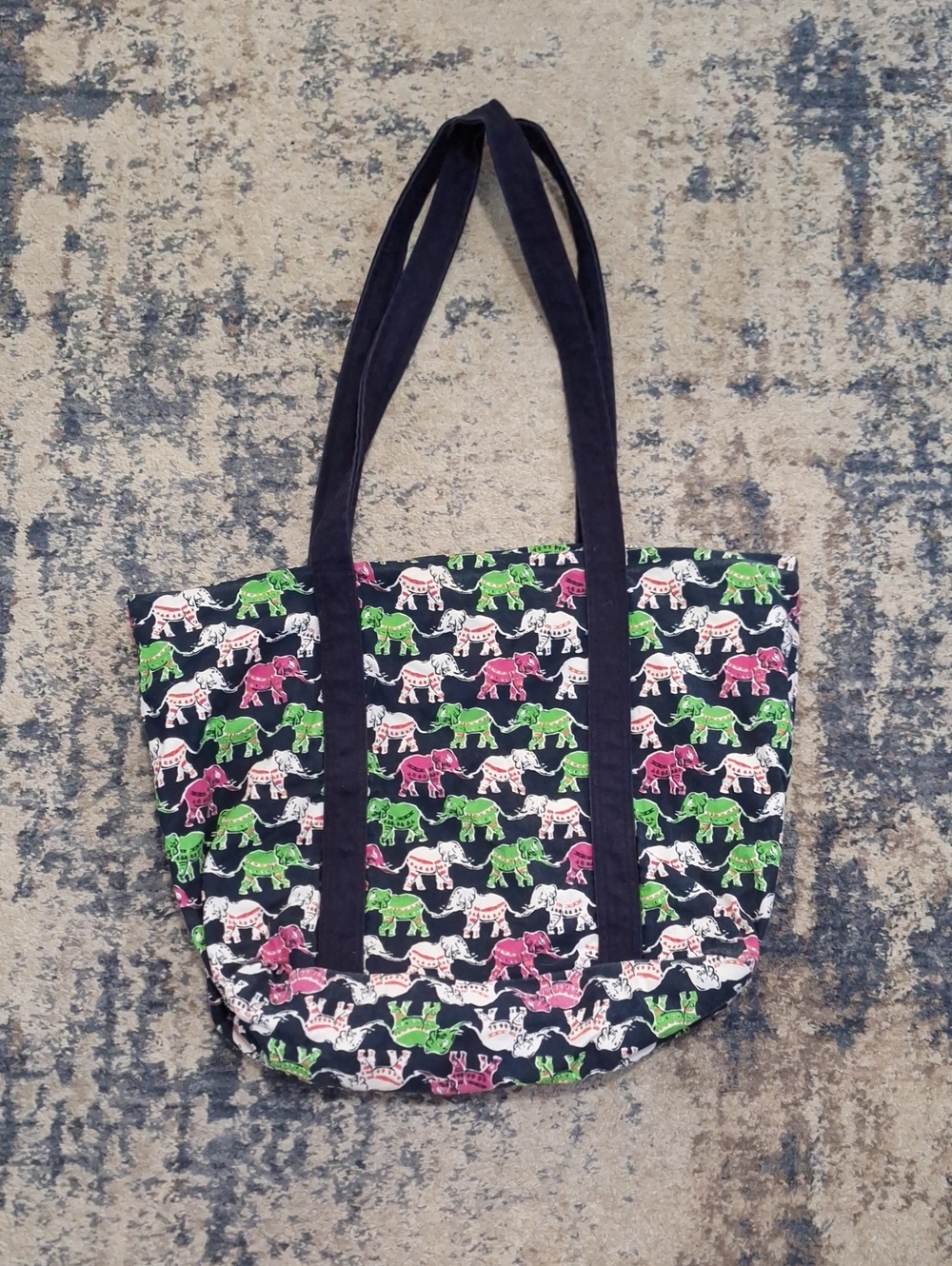 Crown & Ivy Women's Quilted Elephant Print Tote Bag